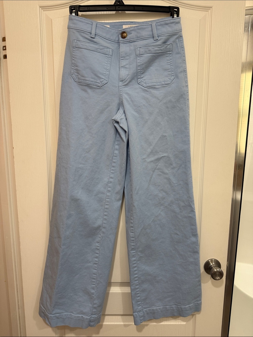 LOFT Pastel Blue Wide Leg High-Rise Jeans